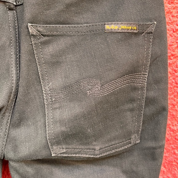 Nudie Jeans - 29W 34W - Black - Mens Button Fly Jeans - Picture 5 of 13